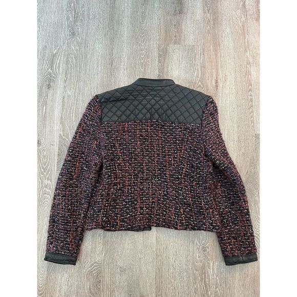 Zara GUC Tweed Quilted Leather Details Jacket Blazer Chanel Style Size M - Picture 6 of 6